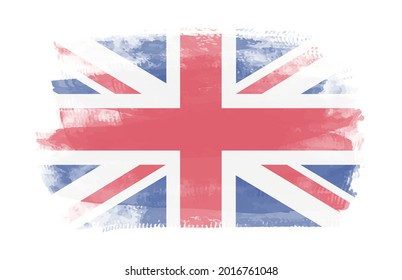 Flagge von Großbritannien.Pinselstrich Hintergrund.