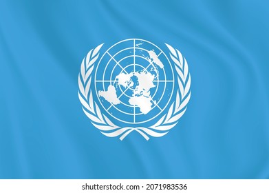 Bandera de las Naciones Unidas. Vector del pabellón de las Naciones Unidas. Símbolo de la ONU.