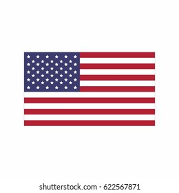 Flag of United State of America, vector design isolated on white background 