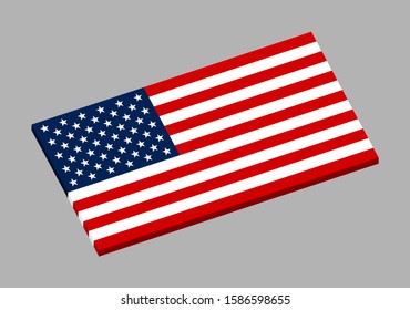 flag of united states 3d. vector background