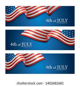 Flag of United States Of America 4th July Banner, Independence Day, Background