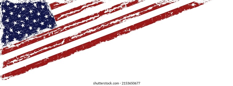 Bandera de los Estados Unidos de América en ángulo. Espacio para texto.