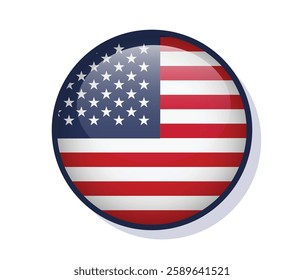 Flag United States Of America circle round frame vector design
