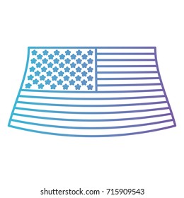 flag united states of america in color gradient silhouette from purple to blue vector illustration