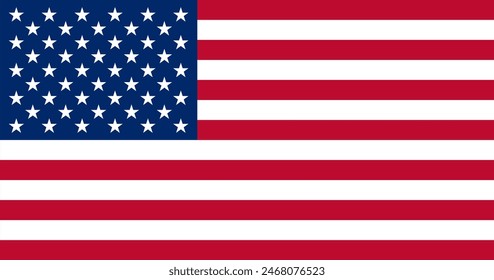 Flag of United States of America, country sign, national flag, flat symbol, vector of an illustration