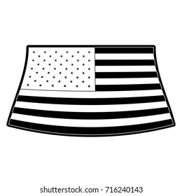 flag united states of america design in monochrome silhouette vector illustration