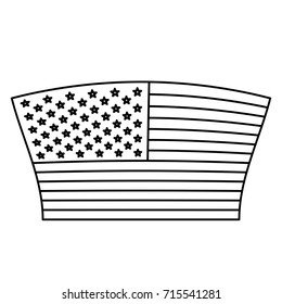 flag united states of america geometric design monochrome icon on white background vector illustration