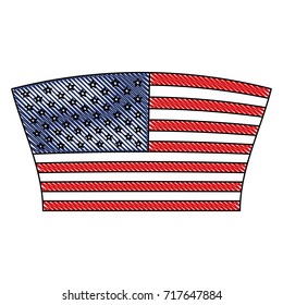flag united states of america geometric design in colored crayon silhouette vector illustration