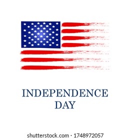 Flag of the United States of America. The Independence Day illustration in vector