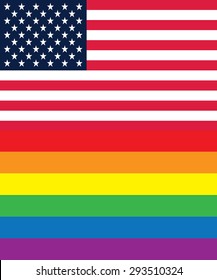 Flag of United States America and Lgbt