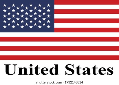 Flag of the United States of America. Modern Banner of USA. Design element for print, wallpaper, wrapping paper, websites. Vector illustration