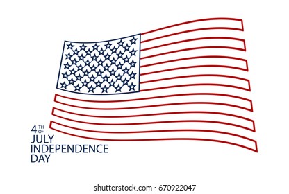 Flag Of United States Of America. Old dyed distressed texture of national symbol.