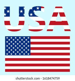 Flag of the United States of America. Solid background