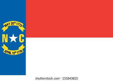The flag of the United States of America State North Carolina