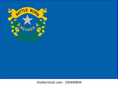 The flag of the United States of America State Nevada. Original Nevada flag isolated vector in official colors and Proportion Correctly. 