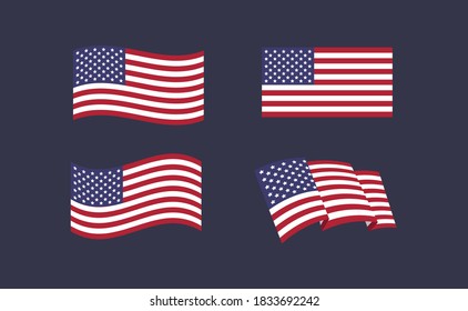 Flag of the United States of America. USA national symbol vector.