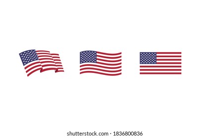 Flag of the United States of America. USA national symbol vector.