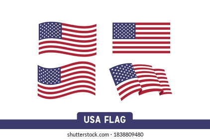 Flag of the United States of America. USA national symbol vector.