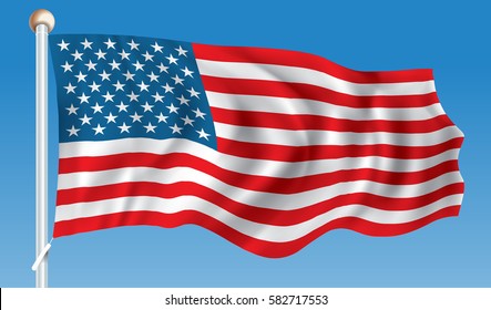 Flag of United States of America - vector illustration