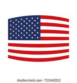 flag united states of america wave out design colorful icon on white background vector illustration