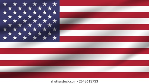 Bandeira dos Estados Unidos. Estados Unidos da América ilustração vetor digital bandeira ondulada. Bandeira cintilante.