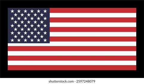 FLAG OF THE UNITED STATES WITH BLACK BACKGROUND