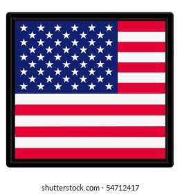 Flag of United States with black frame