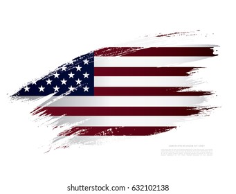 Flag of the United States, brush stroke background