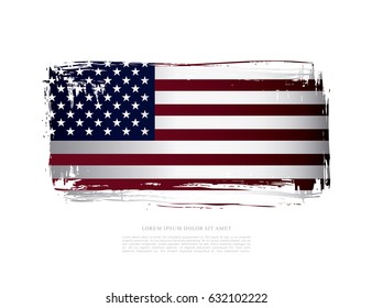 Flag of the United States, brush stroke background