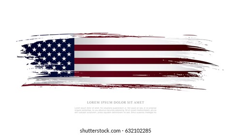 Flag of the United States, brush stroke background