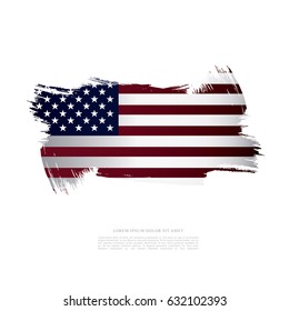 Flag of the United States, brush stroke background