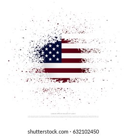 Flag of the United States, brush stroke background