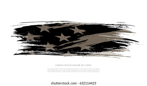 Flag of the United States, brush stroke background