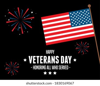 flag of united states in celebration day veterans vector illustration design
