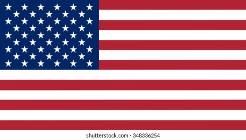 Flag of the United States in correct proportions and colors