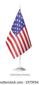 Flag of the United States. Flagstaff of the United States on white background.
Vector flag of America on white background. Flagstaff of America - vector illustration.