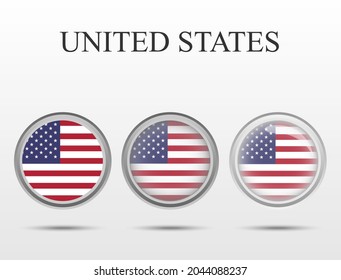 Flag of United States in the form of a circle