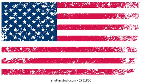 Flag of United States - grunge background(vector, illustration)