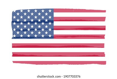 Flag of United States in grunge style.