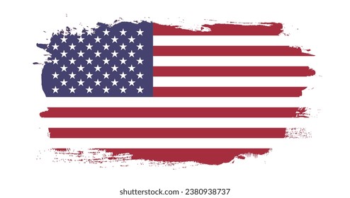 The flag of the United States. Hand-painted flags. Flag icon. Standard color. Computer illustration. Digital illustration. Vector illustration.