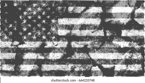 The flag of the United States monochrome black and white image with a halftone effect. Vector illustration