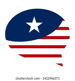 Flag of United States on a bubble chat - Vector