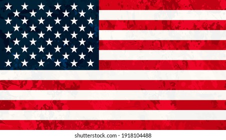 Flag of United States with splashes.