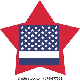 Flag of the united states in star shape illustration