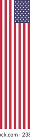 Flag of the United States. US flag icon. Standard color. Long bar icon. A vertical flag. A rectangular flag. Computer illustration. Digital illustration. Vector illustration.