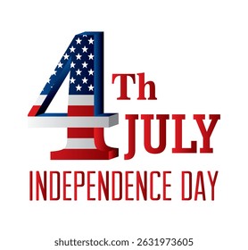 Flag of United States, USA Independence Day Flag vector image, American 4th July Independence Day Flag