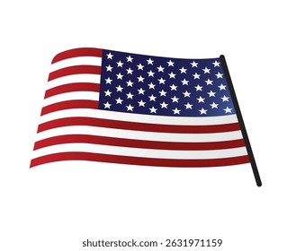 Flag of United States, USA Flag vector image Waves
