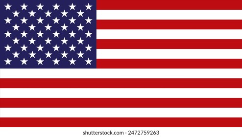 Flag of the United States, vector drawing. National Flag Day