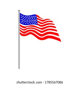 flag of united states vector illustration. flat design. isolated background. united states of america.