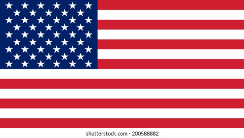 Flag of the United States. Vector illustration. The color and size of the original.
